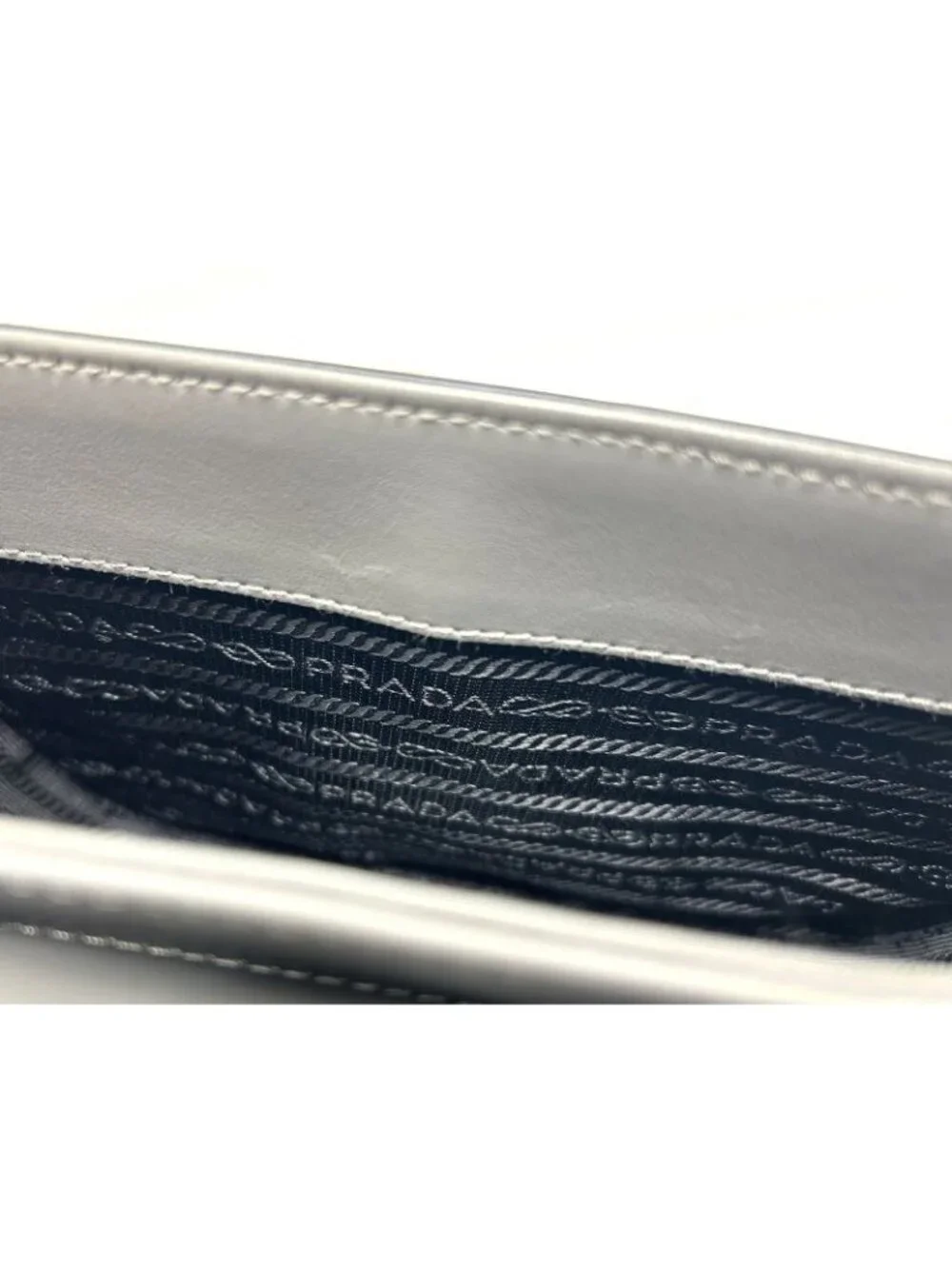 Prada Shoulder Bag Saffiano Leather Gray